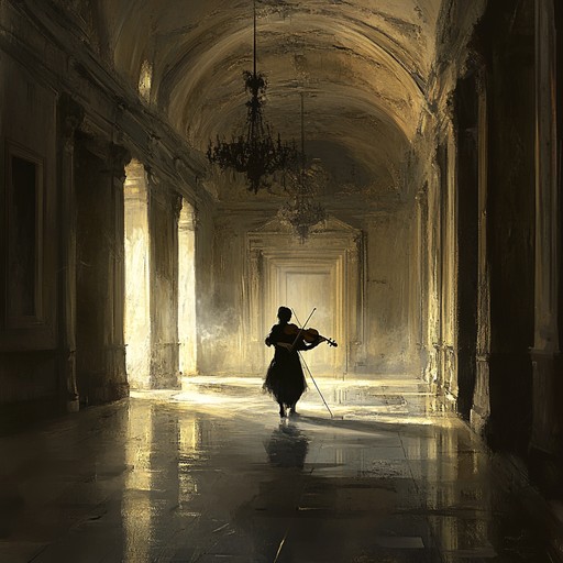 An instrumental neoclassical composition featuring solo violin, capturing the eerie ambiance of deserted timeless places. The haunting melodies convey a mysterious journey through forgotten corridors, evoking feelings of unease and wonder.