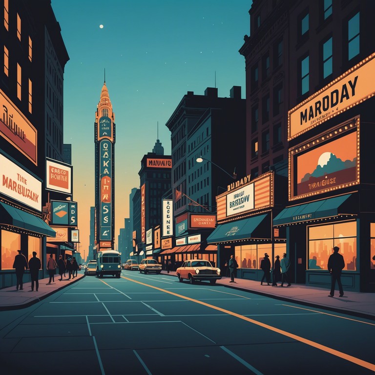 Imagine a serene night walking through the dazzling lights of broadway, where every step matches the soft, pulsating rhythms of this chill yet theatrical track, blending ambient soundscapes with the subtle drama of the theater.