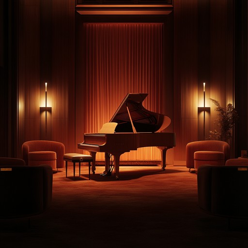 An instrumental torch lounge composition featuring delicate piano melodies that flow like whispers in the night, creating a serene and intimate atmosphere of peace and reflection.