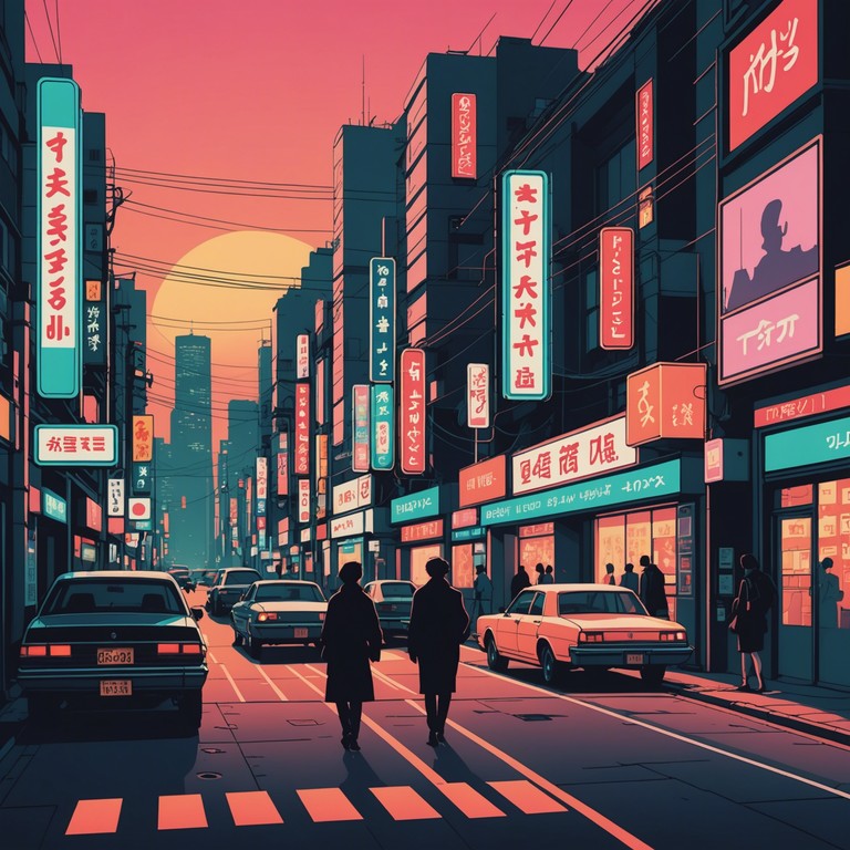 This instrumental track captures the essence of a nostalgic summer in tokyo, blending smooth synthesizer lines with melodic strings to evoke memories of warm evenings and gentle breezes through the city streets. The composition leans heavily on a reflective, almost dreamlike quality, making it perfect for reminiscing or creating a background ambiance that carries a touch of wistfulness combined with the vibrant energy of youth.