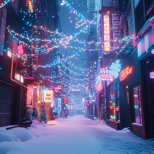 Celebrate the joy of the season with an upbeat, shimmering synthwave tune that evokes the magic of a neon lit winter wonderland. Layers of glistening synthesizers create a vibrant soundscape, perfect for holiday gatherings and festive celebrations.