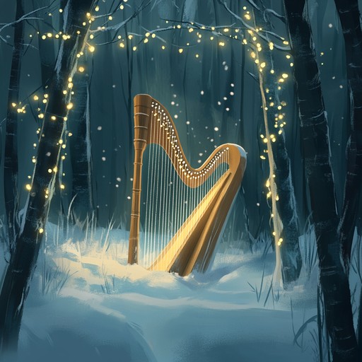 A gentle harp melody that captures the joy of festive moments, weaving soothing strings that resonate with warmth and peace, perfect for embracing the holiday spirit.