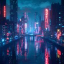 urban soundscape with futuristic electro beats, highly energizing