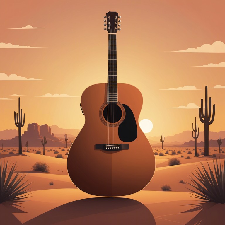 An acoustic guitar ballad that gently pours serenity into the listener’s heart, akin to the soothing transition of colors during a desert twilight.