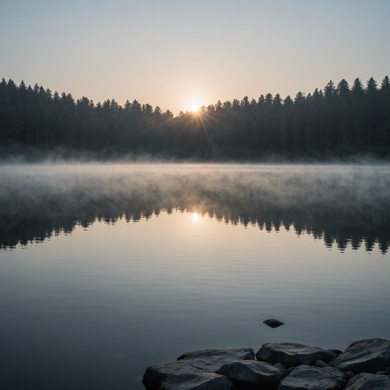 A soothing piano piece that captures the tranquil essence of dawn over a calm lake. Soft keystrokes mimic the gentle ripple of water and the quiet awakening of nature.