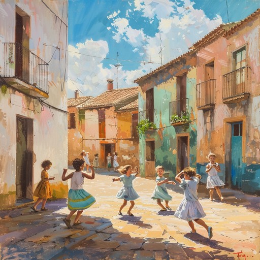 A vibrant instrumental rumba bringing to life the spirited essence of children playing in the sunny streets. Fast paced rhythms and playful melodies create an atmosphere of joy and excitement.