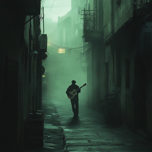 A chilling, slow tempo blues piece that unfolds like a shadowy tale told in the dead of night. The lone guitar echoes through a fog drenched alley, painting a picture of mystery and dread. Each note is steeped in an unsettling atmosphere, perfect for invoking a sense of unease and anticipation.