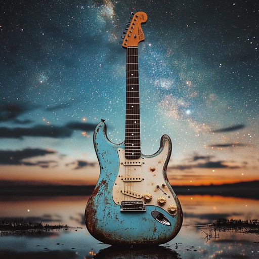 A soul stirring rock instrumental depicting a journey of endless searching and longing under the starry night skies. Imagine gentle, yet powerful, electric guitars weaving through a tapestry of emotions, building to a crescendo of yearning before softly fading away.