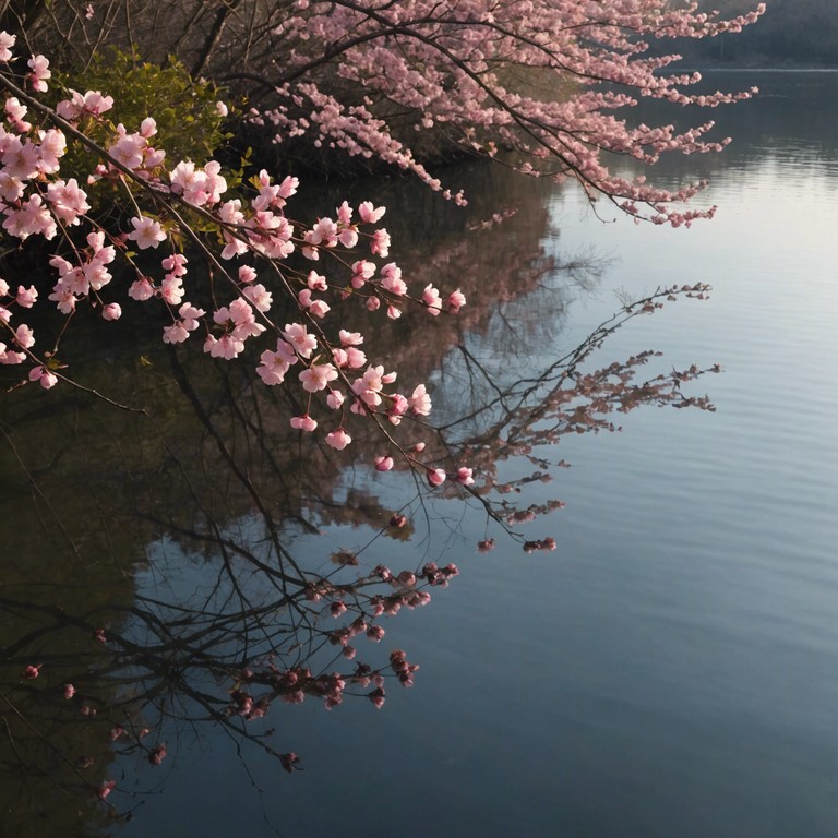 This track transports the listener to a serene, cherry blossom laden landscape in spring. With a focus on calm and purity, the gentle sway of sakura trees is musically interpreted to evoke a sense of peace and rejuvenation. Ideal for relaxing or studying, the composition utilizes soft dynamics and a slow pace, incorporating the airy tones of the flute to accentuate its tranquil nature.