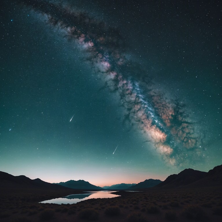 Imagine floating gently through the cosmos, surrounded by a musical ambiance that mimics the quiet grandeur of a starry night. This alternative version focuses even more on creating a deep sense of peace and tranquility, with added layers of subtle harmonies to enhance the sensation of floating among stars.