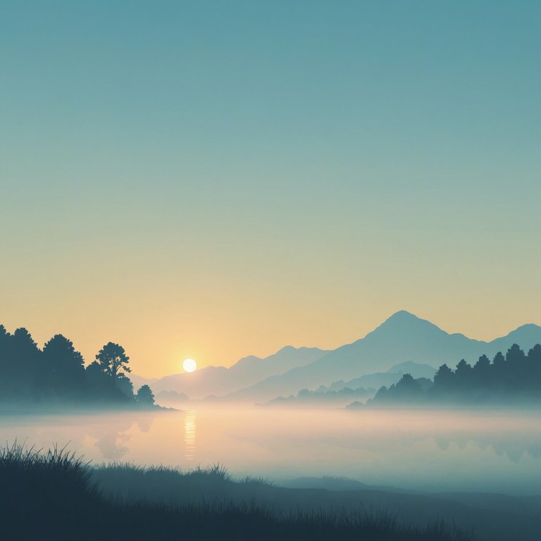 This instrumental piece crafts a serene soundscape that mirrors the calm and gentle awakening of nature at dawn, allowing the listener to experience the soothing moment of sunrise through melodious orchestration