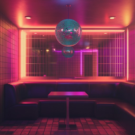 A seductive blend of disco and funk under twilight, with deep bass grooves, silky synths, and velvety strings, creating an alluring and glamorous atmosphere perfect for late night dancing.