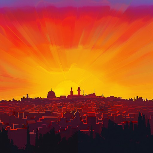 Experience the joyful celebration of dawn in jerusalem, with uplifting traditional jewish melodies. This track brings an optimistic, festive atmosphere with a mix of folk instruments and rhythms, encouraging unity and happiness. Perfect for cultural events, gatherings, and joyous occasions.