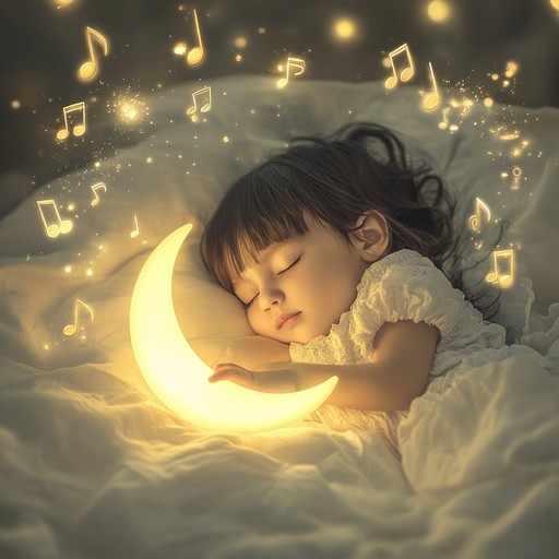 This lullaby merges ethereal melodies with majestic orchestral harmonies to create a serene and grandiose bedtime piece. Listeners will feel transported to a dreamy, celestial world where tranquility meets splendor. Subtle piano and gentle strings are enhanced by brass undertones to evoke peaceful yet grand emotions suitable for a calming nighttime ambiance.