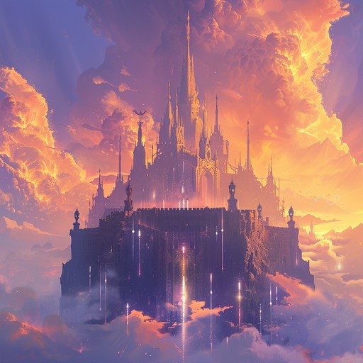 The regal melody is carried by triumphant brass, soaring strings, and thundering timpani drums, evoking images of a magnificent castle and a powerful monarch. The dynamic rises and falls, building anticipation to a breathtaking climax.