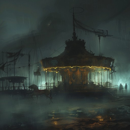 Explore the dark and twisted remnants of a long forgotten carnival, where eerie calliope notes intertwine with ghostly whispers and distant, unsettling rhythms. The music swells and recedes, creating a spine chilling atmosphere that transports you to a haunted, otherworldly fairground.