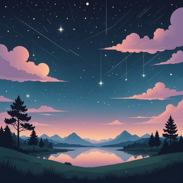 Craft an immersive track featuring atmospheric synthesizers that seem to blend seamlessly with the backdrop of a starry night. Ideal for introspection and relaxation, the music will transport listeners to a tranquil, otherworldly realm.