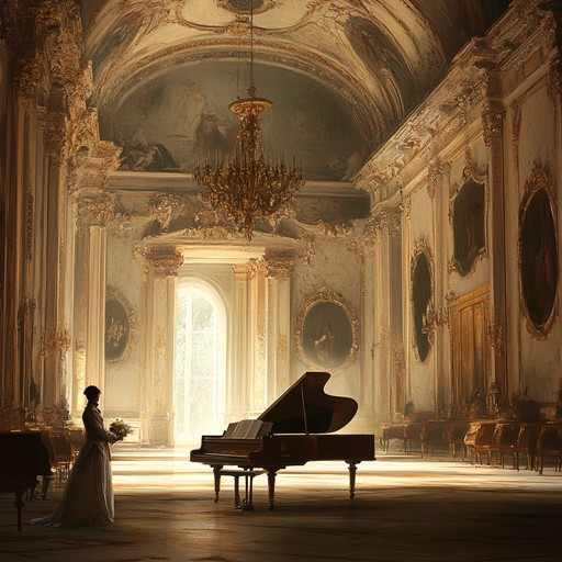 A thrilling chase through ornate baroque architecture, driven by intricate harpsichord melodies. The composition starts delicately but quickly builds intensity, echoing through opulent hallways and grand ballrooms, blending determination with sophistication.