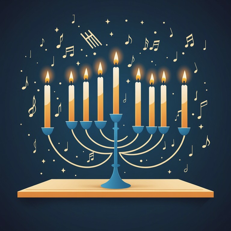 This festive track features a joyful exploration of hanukkah themes, blending traditional jewish musical elements with a contemporary feel to create a heartwarming and celebratory atmosphere, perfect for the holiday season.