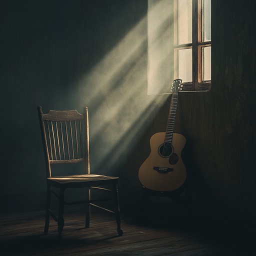 In a small, dimly lit room, the gentle strums of an acoustic guitar cut through the palpable stillness, casting a melody that feels both comforting and melancholic. The minimalist arrangement highlights the poignant sound of a single instrument narrating a tale of solitude and introspection.