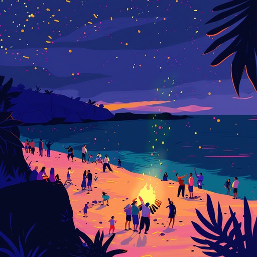 This track showcases an invigorating fusion of classic rumba rhythms with contemporary electronic elements, designed to evoke the lively spirit of a moonlit beach party. The dynamic interplay between traditional percussion and modern beats creates an energetic yet nostalgic atmosphere, perfect for dancing under the stars.