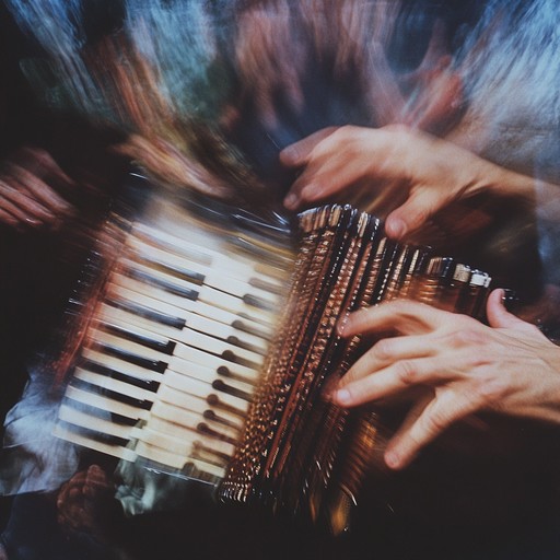 A lively yet unsettling polka that embodies feelings of nervousness and restlessness, featuring rapid accordion sequences, dissonant harmonies, and unpredictable tempos to reflect an anxious state of mind.