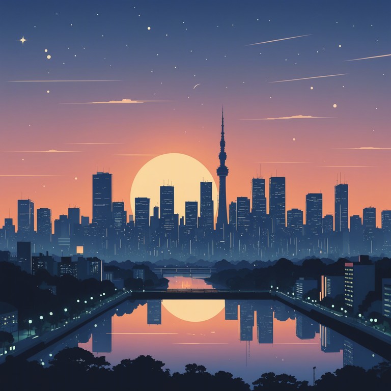 A vivid sonic exploration of tokyo at night, blending rapid electronic beats with the deeply resonant strings of the koto to capture the city's dynamic heart and quiet, reflective spaces.