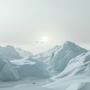 a serene and haunting ambient soundscape evoking a desolate, icy landscape