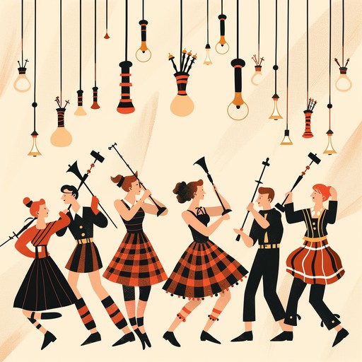 This track captures the spirit of a lively scottish ceilidh, featuring traditional bagpipes leading a festive dance. The brisk tempo and buoyant rhythm inspire movement and joy, perfect for celebrations and gatherings. Rich in cultural heritage, the song transports listeners to the rugged highlands, surrounded by the sounds of nature and vibrant community energy.