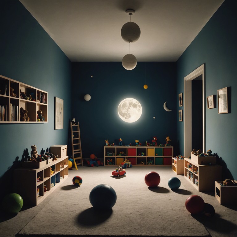 Imagine a dimly lit old playroom where worn out toys start producing soft, eerie melodies as night falls. The music encapsulates a chilling yet intriguing atmosphere, created primarily by a toy piano echoing with haunting reverberations. This unsettling ambience invites listeners into a ghostly world where innocence intertwines with foreboding.