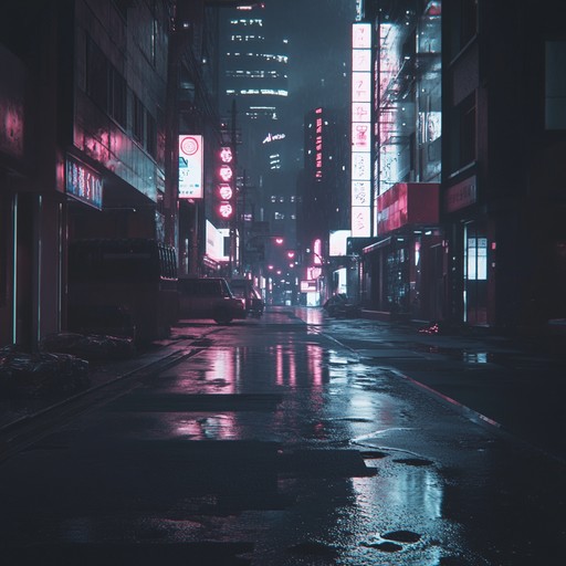 Instrumental track with new wave vibes, capturing the chilling solitude of wandering through neon lit streets of an empty city at night. Subtle synth melodies add depth, blending melancholy rhythms with a haunting atmosphere.