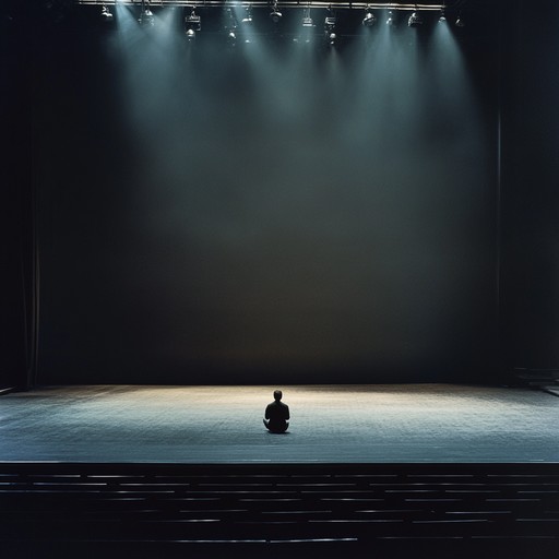 A poignant theatrical track centered around a solemn piano melody, embodying the solitude of a performer left alone after the final curtain call. The music captures deep introspection, with dynamic swells and quiet passages that emphasize the character's reflective state and emotional landscape.