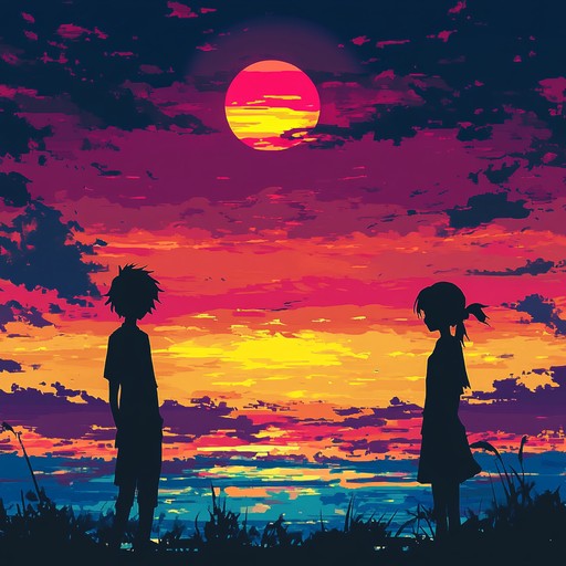 Imagine being swept away by a narrative of love as pure as youth itself, depicted through the emotive sounds of a solo violin, journeying through moments of both joy and melancholic longing in a fictitious anime universe.