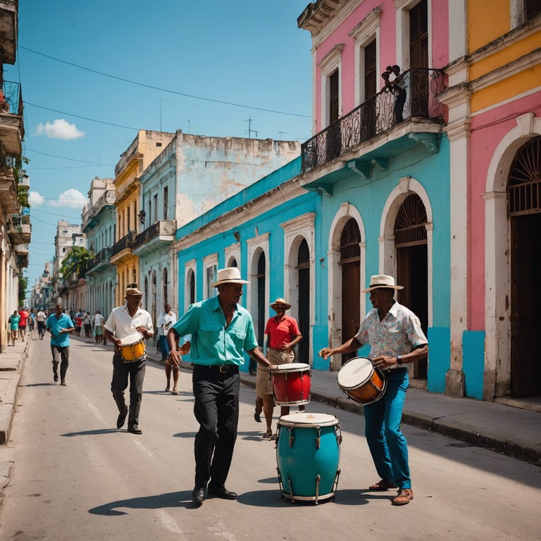 This track captures the essence of a sunny day on the bustling streets of havana, filled with the rhythms of life and the spirit of cuba. The music reverberates with the spirit of festivity and communal joy, characteristic of cuban culture, blending traditional afro cuban rhythms with modern influences.