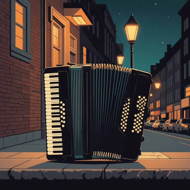 Delve deeper into the shadowy edges of a nighttime carnival where each note of the accordion amplifies the echoing whispers of secrets waiting to be discovered. The rousing energy of the crowd contrasts with the chilling secrets that the music whispers into the night.