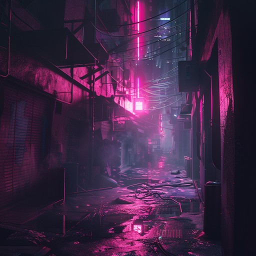 Dive into a dystopian neon lit world with pulsating, eerie vibes, driven by haunting synths and minimalistic beats that create an edge of the seat experience full of tension and urgency.