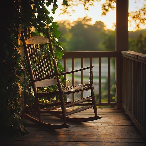 A gentle, heartwarming americana tune featuring delicate acoustic guitar and harmonica, creating an atmosphere of quiet evening reflections on a rustic porch, evoking a sense of nostalgia and intimate warmth