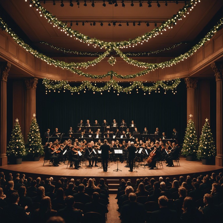 Experience a full bodied cinematic overture that embodies the spirit of winter festivities, leading listeners through an enchanting landscape of sound created by an expansive orchestra, perfect for setting a celebratory and warm holiday scene.