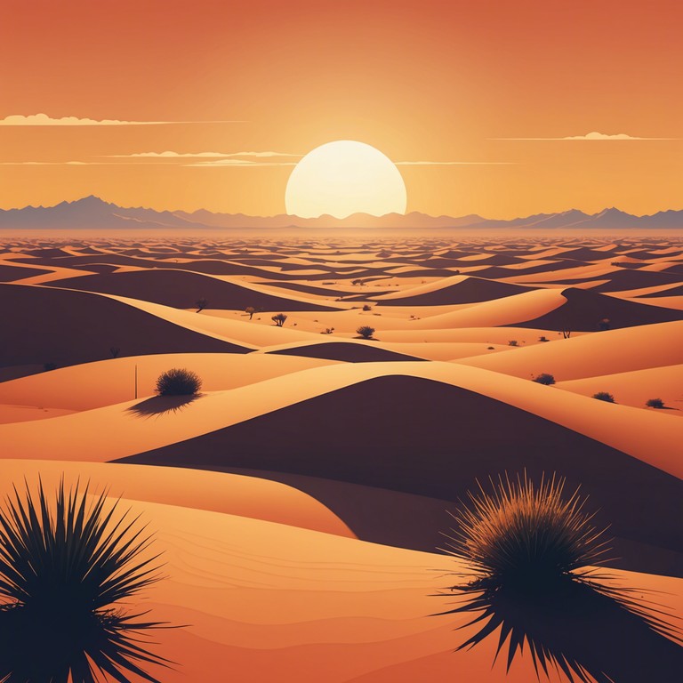 Imagine a musical journey through a desert at twilight, where every note played on the oud underscores a story of ancient mysteries and hidden fears. This alternative description sets a slightly different scene, focusing more on the suspense and the interaction of light and shadows.