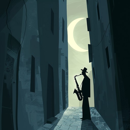 Explore an enigmatic journey through a moonlit alley, where shadows dance to the haunting melodies of a sultry saxophone. The notes weave a narrative of intrigue, evoking the essence of old time jazz clubs hidden in the mist.