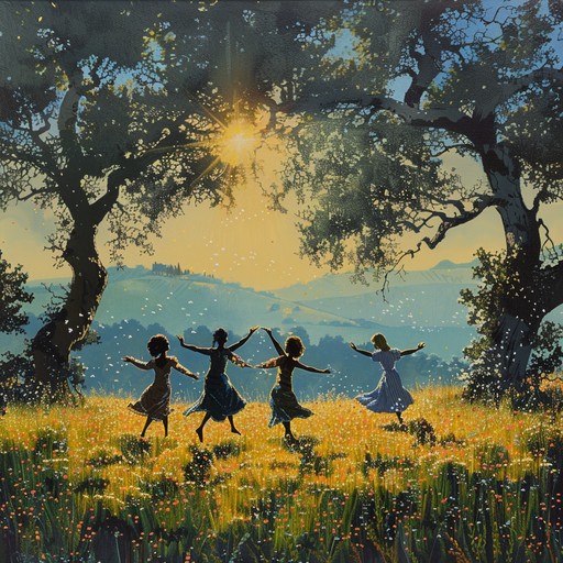 A lively instrumental track featuring spirited strumming and dancing rhythms, set in a sunlit meadow. Ideal for capturing happy moments and lighthearted adventures.