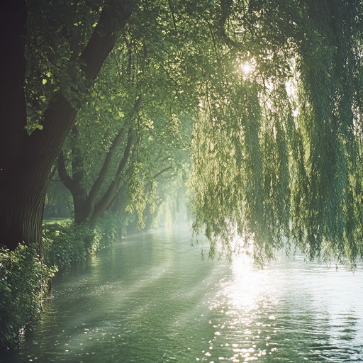 This piece captures the essence of a tranquil willow tree gently swaying alongside a quiet river, symbolizing peace and calmness. Soft strums and delicate notes envelop the listener in a comforting auditory embrace, ideal for relaxation or meditation.