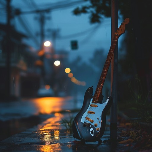 A slow instrumental track that captures the essence of a late night walk in the rain, where every note on the electric guitar emotes a sense of longing and tenderness. It blends the raw emotion of blues with the melodic elements of rock, creating an evocative soundscape.