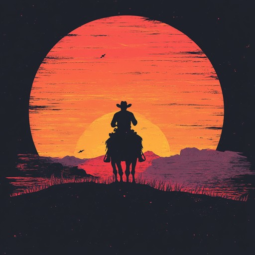 An energetic instrumental capturing the joy and freedom of cowboys riding across the vast western plains, featuring lively melodies and rhythmic strumming that evoke images of lively campfires and open skies.