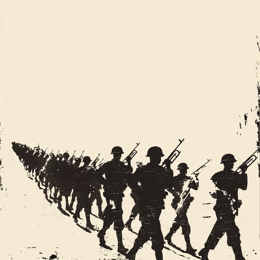 This composition captures the essence of military honor and valor, featuring bold brass instruments that lead a rhythmic, march like cadence. The structure builds to a grandiose climax, embodying the spirit of courage and unity among troops