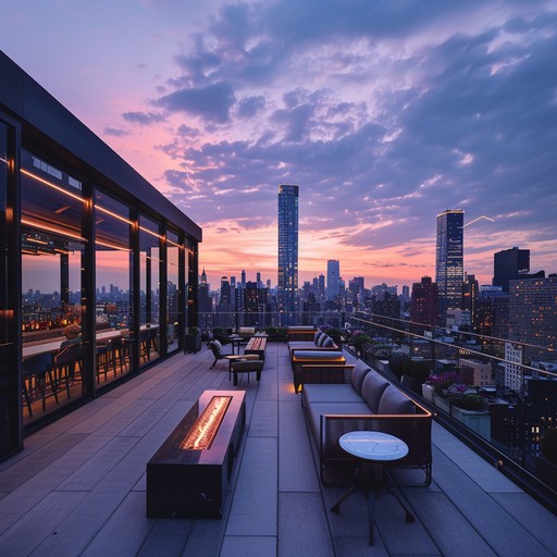 Smooth jazz and contemporary rhythms blend in a refined, urban atmosphere, ideal for chic events and stylish venues.