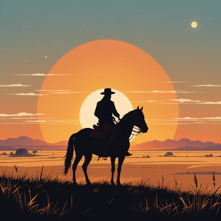 As the track plays, imagine yourself riding horseback across endless fields, the sun setting in hues of orange and purple, the guitar's strum harmonizing with the heartbeat of the land.