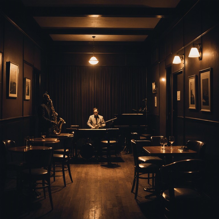 A reflective and melancholic swing track that echoes the feeling of nostalgic evenings. The sound invokes a blend of introspection and the vintage aura of an old jazz club, layered with slow swings of somber melodies.