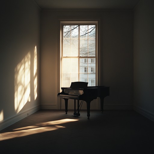 An instrumental piece featuring a soulful, minimalistic piano melody that gently weaves through a sparse ambient soundscape, evoking introspection and deep emotion.