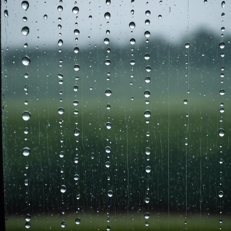 This alternative description offers a deeper dive into the emotional landscape of 'rain's gentle whispers', narrating a journey through a softly raining soundscape where each piano note resonates like a raindrop, weaving a fabric of tranquil yet profound musical storytelling. The imagery invites the listener to a place of peaceful reflection and poignant remembrance.